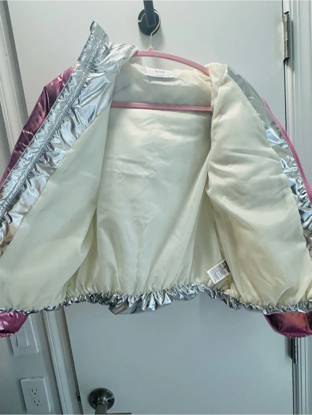 Brand new with tags - Old Navy Metallic Silver and Pink Puffer Jacket
